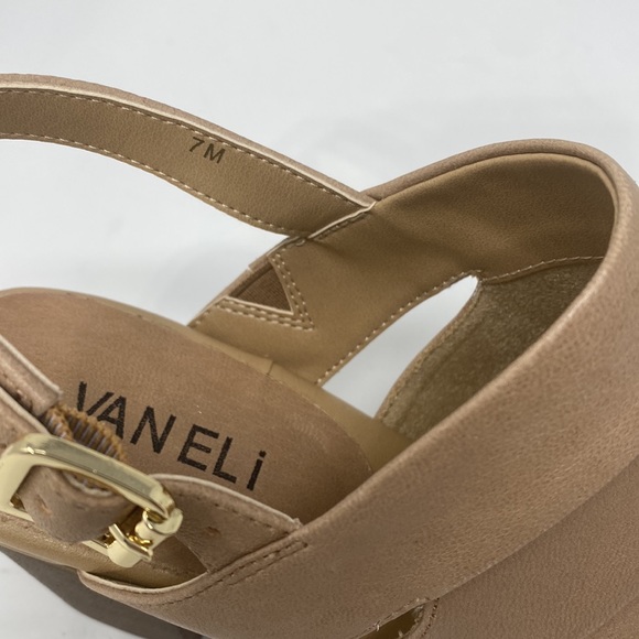 VANELI Mayo Sabbia Womens Block Heel Sling Back Upper Leather Buckle Size 7M NEW - Picture 8 of 13